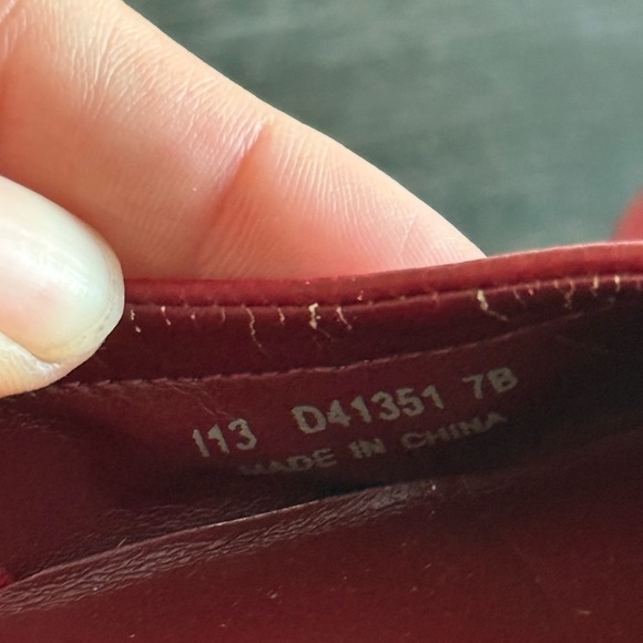 Cole Haan Red Flats with Glossy Finish and Gold Buckle - Picture 6 of 7